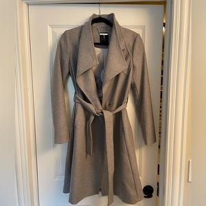 TED BAKER GRAY WOOL WRAP COAT- Size 2